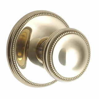 Brass Georgian Door Knob on Covered Rose