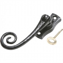 Antique Black Iron Espagnolette Window Handle
